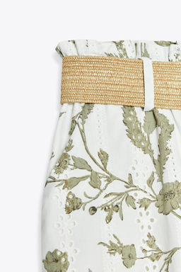 PRINTED BERMUDA SHORTS WITH PERFORATED EMBROIDERY - Zara фото 6