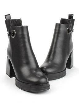 04-M3-838 BLACK Ботильоны зимние женские (натуральная кожа, натуральный мех)