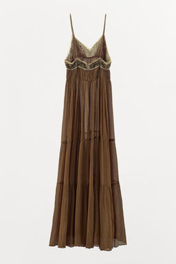 BEADED LACE PLISSE DRESS - Zara фото 6