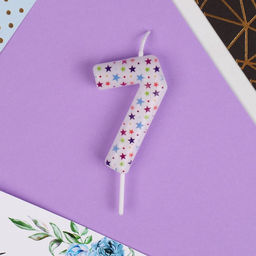 Свеча в торт цифра 7, звёздочки - Страна карнавалия фото 3