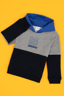 Erkek _ocuk Lacivert Kap__onlu Sweatshirt