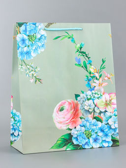 Цена за 2 шт. Пакет подарочный ламинированный вертикальный Гармония цветов, 26?12?32 см