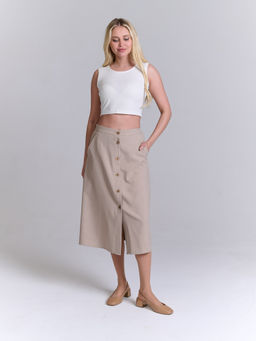 льняная юбка с резинками по бокам - Трика фото 4