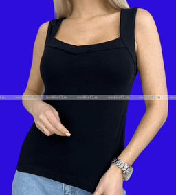 Цена за 1 шт. Майки женские Miss Emma Турция широкие бретели арт. 10023 ЧЕРНЫЕ