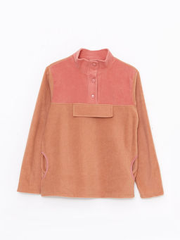 Dik Yaka Basic Uzun Kollu Polar K?z ?ocuk Sweatshirt