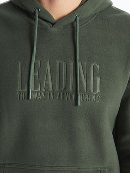 Bask?l? Uzun Kollu Erkek Hoodie