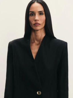 Жакет из лиоцелла и льна с декоративной пуговицей / Zarina  фото 7