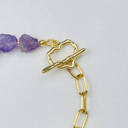 Браслет на цепочке с Аметистом 17,5 см