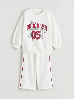 K?z ?ocuk Sweatshirt ve Pantalon Tak?m 2li