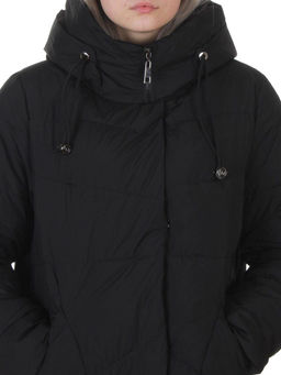 8806 BLACK Пальто зимнее женское (150 гр. холлофайбер)