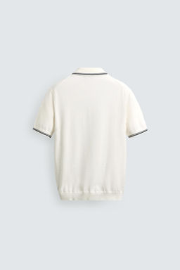 POLO PUNTO REGULAR FIT CONTRASTE / Blanco - Zara фото 8