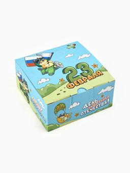 Цена за 2 шт. Подарочная коробка, упаковка «23 февраля», кот, 15×15×7 см