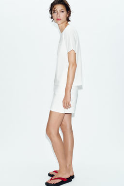 CAMISETA BOLSILLO BORDADO / Blanco - Zara фото 3