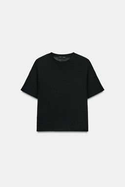 CAMISETA FLUIDA HOMBRERAS / Negro - Zara фото 4