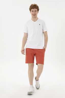Мужские трикотажные шорты пудрового цвета - U.s. polo assn фото 3