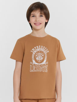 Комплект домашний для мальчиков коричневый с принтом Mark Formelle