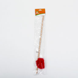 Дразнилка Пушок на деревянной палочке, с бубенчиком, 36 см, красная - Пижон фото 4