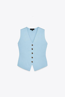 PLAIN KNIT WAISTCOAT TOP - Zara фото 16