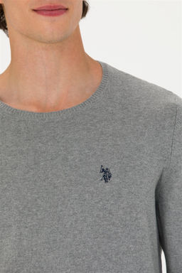 U. S. Polo Assn Мужской серый меланжевый базовый свитер - U.s. polo assn фото 7