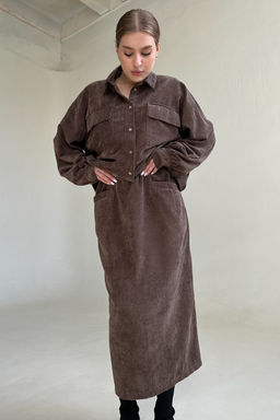 Рубашка вельвет 080/02/Коричневый - M&G all natural фото 5