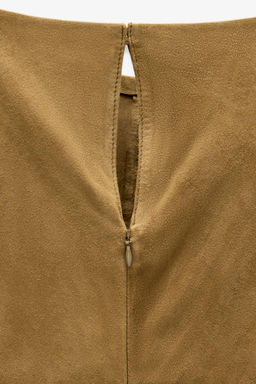 LIMITED EDITION DRAPED SUEDE LEATHER DRESS - Zara фото 8