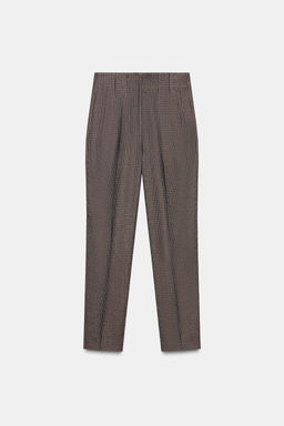HIGH-WAIST CHECKED TROUSERS - Zara фото 17