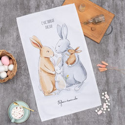 Полотенце Этель Зайчики 40х73 см, 100% хл, саржа 190 гр/м2