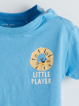 Bisiklet Yaka Bask?l? Erkek Bebek Ti??rt