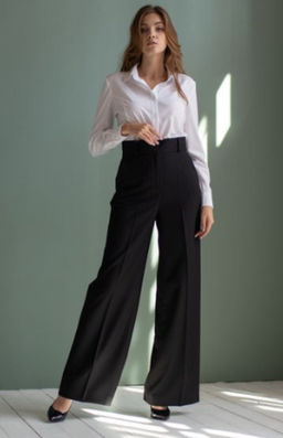 широкие брюки, расклешенные от пояса к низу