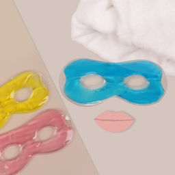 Цена за 2 шт. Гелевая маска для области вокруг глаз, 17×7.5 см, цвет голубой