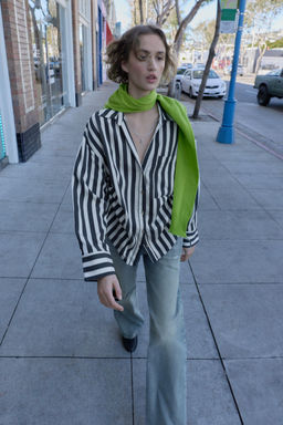 STRIPED SHIRT WITH SIDE LACES - Zara фото 11