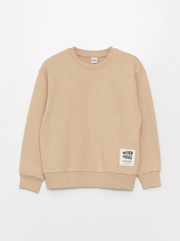 Bisiklet Yaka Rahat Kal?p Basic Erkek ?ocuk Sweatshirt