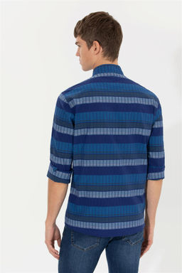 U. S. Polo Assn / Мужская синяя рубашка с длинным рукавом - U.s. polo assn фото 11