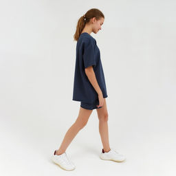 Костюм спортивный женский: футболка, шорты, MINAKU: Casual Collection, размер 48, графитовый