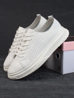 05-PDXL141-1 LT. BEIGE Кроссовки женские (натуральная кожа)