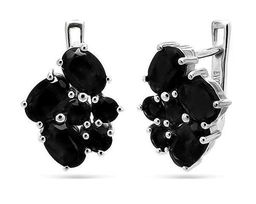 Серьги из серебра сапфир корунд, Индира