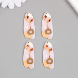 Цена за 4 шт. Декор для творчества акрил Цветы в вазе. Абстракция, 0.2?1.8?4.5 см