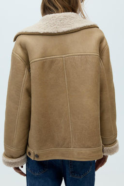 100% LEATHER DOUBLE-FACED SHORT COAT - Zara фото 5