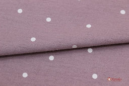 Теплый хлопок Россыпь белого гороха (4мм) на св.серо-лиловой дымке-2, ш.1.5м, хл-100%, 160гр/м.кв - Купава фото 3