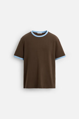 BASIC CONTRAST RIB T-SHIRT - Zara фото 8