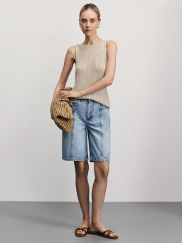 Джинсовые шорты бермуды со стрелками / Zarina