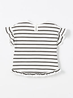 Bisiklet Yaka K?sa Kollu ?izgili K?z Bebek Bluz ve Tayt 2li Tak?m - Waikiki фото 3