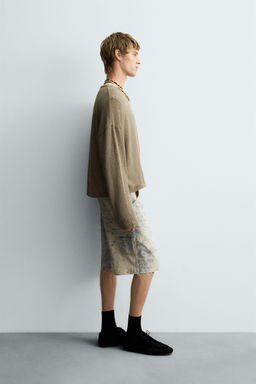 ABSTRACT PRINT CARPENTER POCKET BERMUDA SHORTS - Zara фото 4