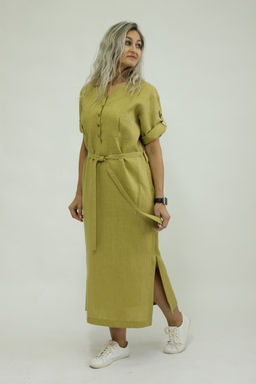 Платье умягченный 100% лен