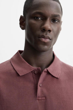 WASHED TEXTURED PIQUE POLO SHIRT - Zara фото 12