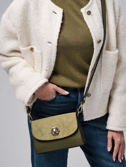 Сумка замшевая Deboro 31033 зеленый бамбук