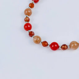 Браслет регулируемый из Сардоникса, Граната и Лунного камня - Радуга самоцветов фото 4