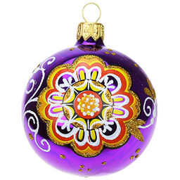 Елочная игрушка шар стеклянная Полюшко д6см, ручная художественная роспись, подарочная упаковка, набор 5шт (Россия) - Домашняя мода фото 2