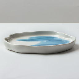 Тарелка керамическая плоская «Разводы», d=17 см