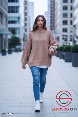 Свитер вязаный однотонный